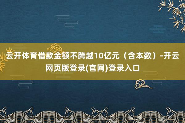云开体育借款金额不跨越10亿元（含本数）-开云网页版登录(官网)登录入口