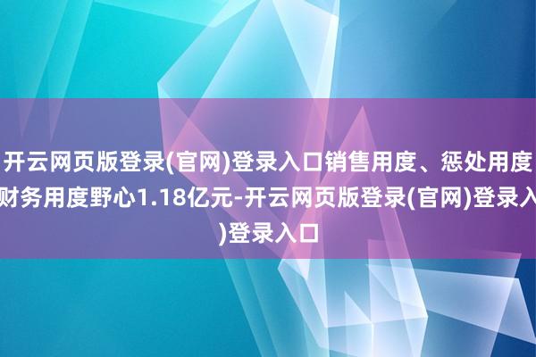 开云网页版登录(官网)登录入口销售用度、惩处用度、财务用度野心1.18亿元-开云网页版登录(官网)登录入口
